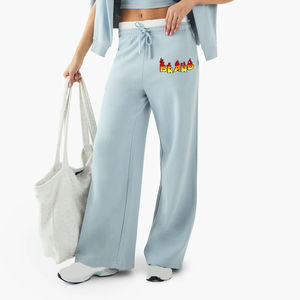 Pantalons de survêtement pour femmes 100% coton, vêtements décontractés, confortables, respirants, pantalons de survêtement pour femmes, coupe ample, jambes larges - Product Image 1