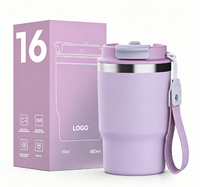 Gobelet à café en acier inoxydable sans BPA Hong Ling 16 oz avec couvercle multifonctionnel 2-en-1 et ouverture large pour boissons chaudes et froides