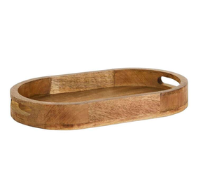 Bandeja de Servir de Madera de Acacia con Asa de Metal, Bandejas Rectangulares de Madera para Servir, Bandejas Decorativas - Product Image 6