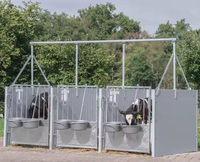 Nichoirs pour veaux galvanisés de 6 pieds, installation permanente