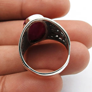 Anillo de piedras preciosas RUBÍ de diseño único, regalo para mujeres y niñas, joyería de plata de ley 925, precio al por mayor, fabricante de anillos de plata - Product Image 5