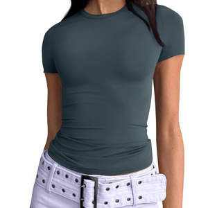 Custom Manufacturer Cotton T-<b>Shirt</b> <b>Baby</b> Tees Crop <b>Top</b> for Women Wholesale Premium Digital Print Slim Half Sleeve Crop <b>Top</b> - Product Image 1