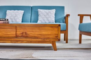 โต๊ะไม้สักสไตล์นอร์ดิกที่ทนทานพร้อมขาเรียวโต๊ะกลางกาแฟดีไซน์จีนทันสมัยสำหรับใช้ในห้องนั่งเล่น - Product Image 4