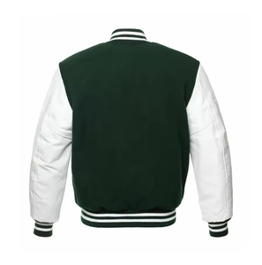 Heavyweight Coated Leather Vintage Inspired Stand Collar Varsity Jacket Men Front Logo Street Style Waterproof Winter Warm - Product Image 2
