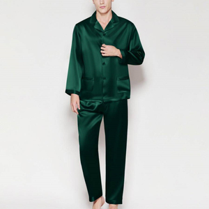 ชุดนอนผ้าซาตินนุ่มสำหรับผู้ชายชุดใส่อยู่บ้านมีกระดุมแบบคลาสสิก - Product Image 2