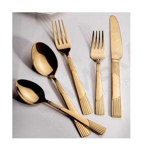 Juego de cubiertos de cobre antiguo de último diseño para el hogar y juego de cubiertos de acero inoxidable de grado alimenticio a bajo precio - Product Image 4