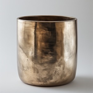 Jarrón de metal de hierro con acabado plateado alto de primera calidad con forma elegante y moderna, ideal para espacios de oficina, hogares y eventos de celebración - Product Image 3