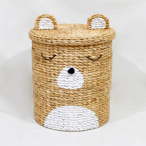 Vente chaude Qualité Panier De Rangement En Forme D'animal Jacinthe D'eau Tissé Bin pour La Blanchisserie Bon pour Les Boîtes De Rangement De Jacinthe - Product Image 1