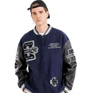 Collège hommes couleur personnalisée laine Baseball Varsity veste pour hommes manches longues Patch Chenille broderie à la mode Streetwear - Product Image 5