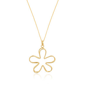 High Quality Brass Gold Plated <b>Floral</b> Designer Necklace Handmade Chain Necklace Minimalist Necklace Perfect Gift For Her - Product Image 1