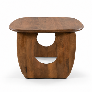 Modern <b>Brown</b> Wooden Dining <b>Table</b> Rounding Edge Pedestal <b>Table</b> Rectangular Dining Room Furniture 4-Seater for Home Villa Hotel - Product Image 3