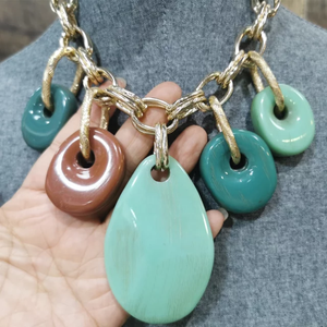 Cuentas grandes de resina para mujer, calidad de espejo, cuentas de resina multicolor, alto pulido, joyería de mujer, collar de nuevo diseño - Product Image 2