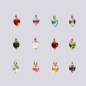 หินพลอย CZ ควอตซ์รูปหัวใจ6มม. พลอยเทียมชุบโรเดียมชุบโรเดียมจี้สำหรับการหมั้น - Product Image 1