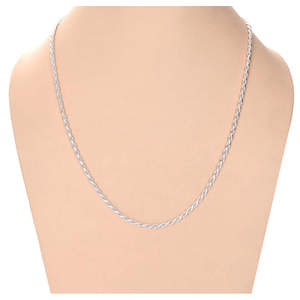 NOVAMART Fine White Gold 92.5 Sterling Silver <b>Rope</b> <b>Chain</b> Necklace 20-28 Inches Men's Boys' Religious Wedding Engagement Jewelry - Product Image 2