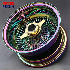 ล้อแม็กซ์แบบถอดได้ Neo Chrome ขอบลึก ลายหลายก้าน สีรุ้ง สำหรับรถ Lowrider คลาสสิค ล้อฟอร์จคุณภาพพรีเมียม - Product Image 3