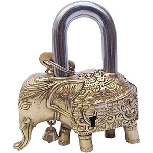 Cadenas en laiton-Serrure avec clés-Fonctionnement fonctionnel-Laiton fabriqué (Padlock-01ZU) - Product Image 1