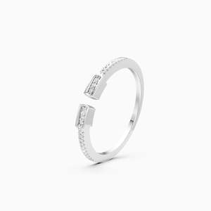 Minimalist Open-<b>Top</b> Lab Grown Diamond Everyday Wear Delicate Ring 0.05 Ct Round In 9K Yellow White And <b>Rose</b> Gold - Product Image 3