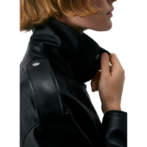 Chaqueta de Cuero Sintético para Mujer |   Chaqueta Corta para Motocicleta |   Chaqueta de Moda Urbana con Cierre de Cremallera para Primavera y Otoño - Product Image 5