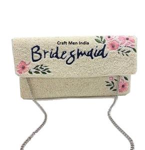 Pochette élégante faite à la main avec des perles et des pierres, tendance pour les femmes, pochette tendance et mignonne - Product Image 4