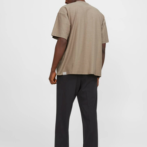 Camiseta elegante de algodón y fibra de bambú 100% para hombre, ropa de calle con logotipo personalizado, ropa de gran tamaño muy demandada - Product Image 4