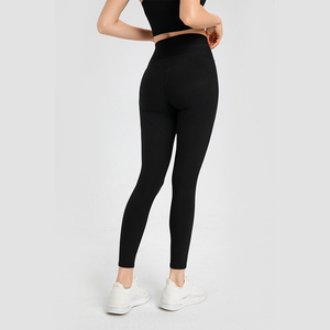 Pantalones de Yoga de Cintura Media Color Durazno, Leggings Deportivos de Secado Rápido, Transpirables, de Spandex/Poliéster, con Efecto Push-Up - Product Image 2