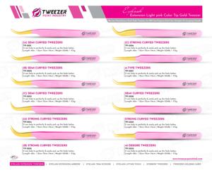 Custom Logo Light Weight Stainless Steel <b>Eyelash</b> Extension Tweezers <b>Beauty</b> Facial Lash <b>Tools</b> with Pointed Fiber Tips Packaged - Product Image 5