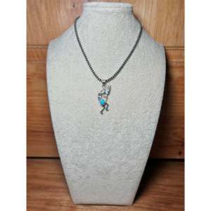 Pendentif artisanal Navajo en turquoise Golden Hill et argent sterling avec technologie d'incrustation à sertissage clos - Product Image 5