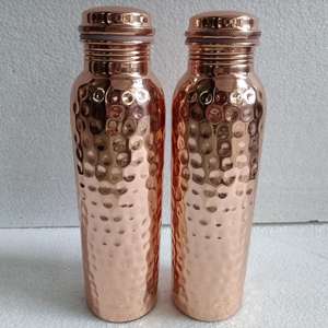 Botellas Sipper de cobre hechas a medida Cobre martillado Hecho de botellas de agua de alimentos de cobre 100% Aluminio Adultos Americano - Product Image 1