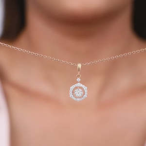 จี้เพชรรูปดอกไม้ประกายโรสโกลด์จี้หรูหราและคอลเลกชันที่มีเสน่ห์ - Product Image 2