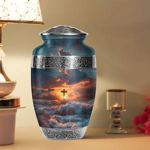 Urna Funeraria Ecológica Europea Americana Cross Glory para Cenizas Humanas, Adultos, Mujeres, Hombres, Capacidad de 10 Pulgadas, Diseño Personalizable - Product Image 2