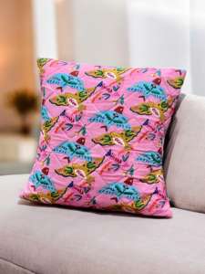 Jaipuri Traditional Screen Printed Quilted Cushion Cover <b>Set</b> 5 Square Luxury Design for Home Hotel Hospital <b>Infusing</b> Timeless - Product Image 2