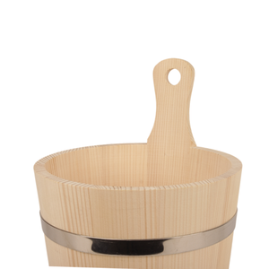 Cubo de Sauna de Madera de Abeto de 20 cm con Asa, Acabado Tradicional sin Pulir, Venta al por Mayor, Logotipo Personalizado - Product Image 3