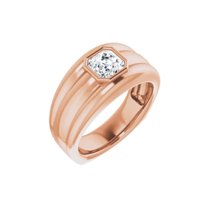 1 Ct Asscher Cut Solitaire Moissanite Wedding <b>Ring</b> for Men Served with a <b>Moonstone</b> Elegant Bague De Mariage - Product Image 5