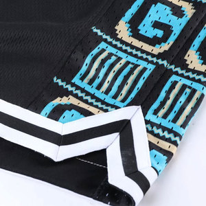 Pantalones Cortos de Baloncesto Retro Personalizados, Negros, Dorados y Blancos, 100% Algodón, Estilo Casual, con Cordón Ajustable, Transpirables, Servicio OEM - Product Image 6