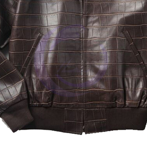 Veste en simili cuir texturé de qualité supérieure, à fermeture éclair, marron foncé, automne-hiver, douce et durable, pour un usage quotidien, par Zimvi Sports - Product Image 3