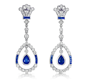 Pendientes colgantes de plata de ley 925 de Topcarat con piedra de Zirconia estilo bonito para mujeres y niñas para fiesta de boda o regalo - Product Image 1