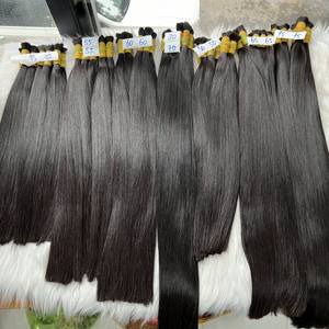 Extensions de cheveux humains vietnamiens Remy lisses naturels noirs de haute qualité Super Double Drawn Bulk - Product Image 3