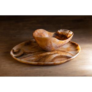 Tazón para servir frutas resina hecha a mano tendencia estilo indio resina tallada a mano frutero ensalada vajilla decorativa y artículos para el hogar - Product Image 6