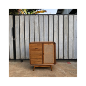 Wholesale Solid Wood Bedroom Rattan <b>Bedside</b> <b>Table</b> Luxury Country Style Cabinet Modern Storage Cabinet - Product Image 6