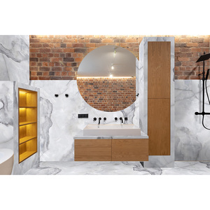 Custom Kitchen and Bathroom Vanity Tops Calacatta Quartz Natural Stone Countertops Carrara Calacata Hotel Project Prefab Cut - Product Image 1