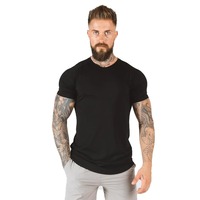 T-shirt Homme Vert Olive Coupe Slim Manches Courtes Col Rond Tricoté Couleur Unie Décontracté Vente en Gros