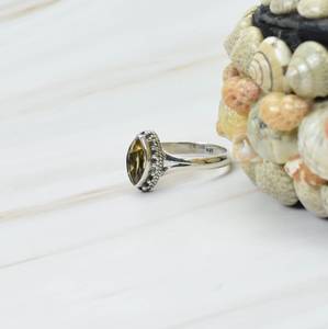 Genuine Yellow Citrine Bezel Setting 925 Sterling Silver Marquise Shape Gemstone <b>Ring</b> Dainty Jewelry <b>for</b> <b>Men</b> Women Wedding - Product Image 2