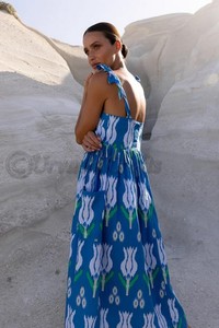 Crafted From Lightly Structured Cotton Poplin Adjustable Tie-<b>straps</b> Pockets Zipper Down the Back Women's Dresses - Product Image 4