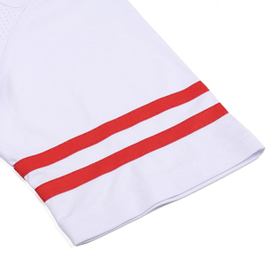 เสื้อเจอร์ซีย์ฟุตบอลอเมริกันผลิตจากปากีสถานโลโก้ที่กำหนดเองเสื้อแขนสั้นวัสดุสดใหม่มองเห็นได้ชัดเจน - Product Image 3