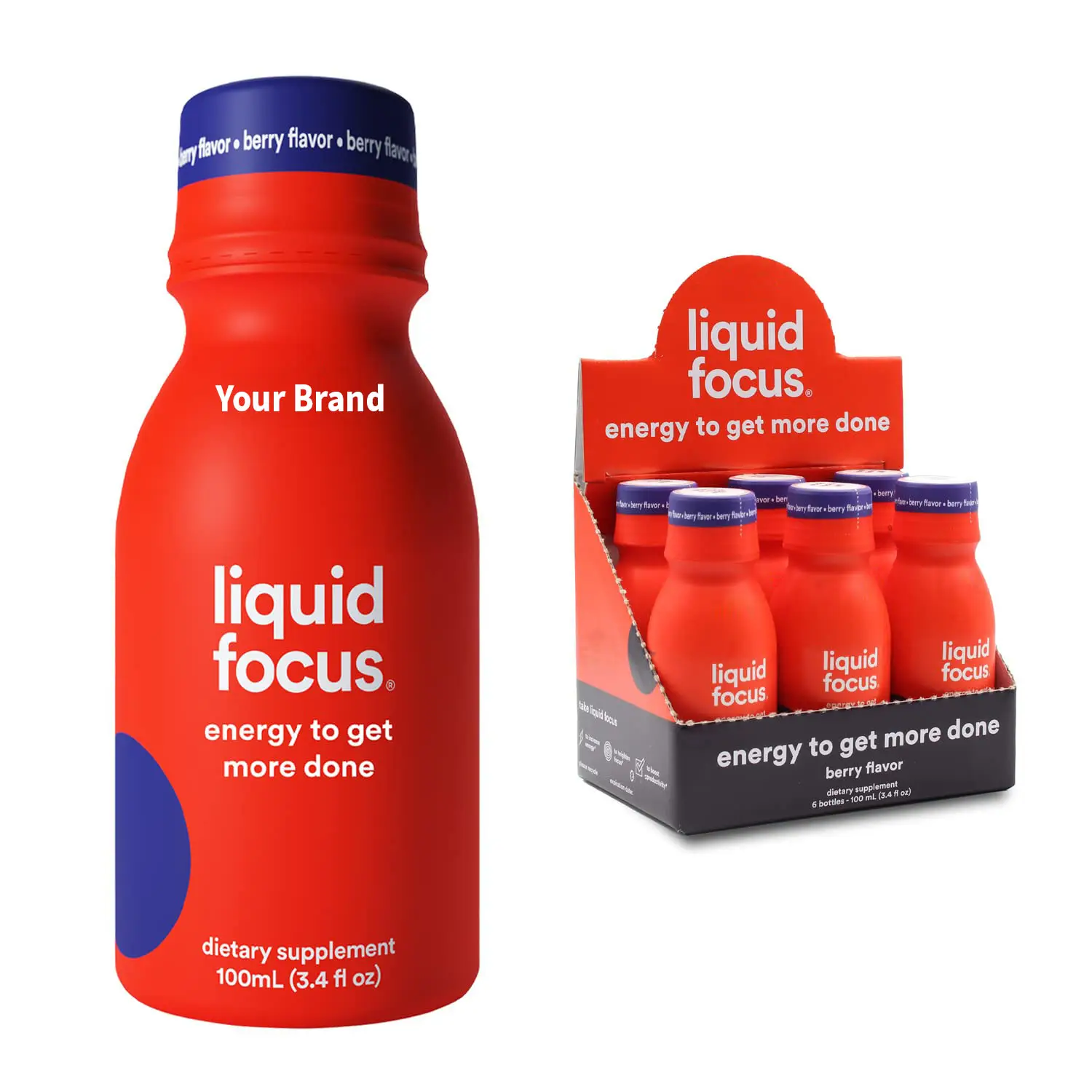 Energy Shot Liquid Focus Nootropic Smart Drink con potentes antioxidantes y hierbas adaptogénicas para energía y concentración