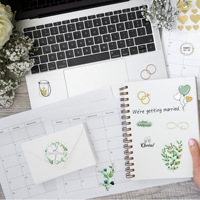 Feuille d'autocollants personnalisés pour agenda, imperméables et résistants aux intempéries, découpés à la forme, pour mariage, anniversaire de mariage