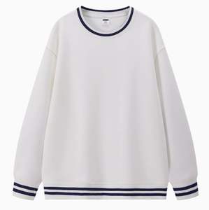 เสื้อสเวตเตอร์ผ้าฝ้าย100% โอเวอร์ไซส์ของผู้ชายผ้าคอตตอนทรงหลวมแขนยาวดีไซน์ลำลองพร้อมเทคนิคการซักในฤดูใบไม้ผลิ - Product Image 5