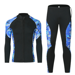 Traje de neopreno de 2 piezas para hombre y mujer, traje de baño térmico separado para surf, esnórquel, pesca submarina, buceo de otoño - Product Image 1