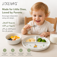 Lot de vaisselle en céramique pour enfants motif lapin mignon, assiette et bol en porcelaine divisés, vaisselle d'alimentation pour tout-petits, vente en gros uniquement