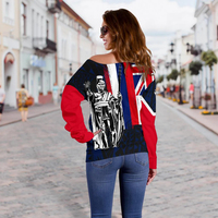 Sortie d'usine Dernière conception Hawaii Flag Design imprimé à la demande Polyester Off-Shoulder Women s Elastic Hoodies Sweatshirts